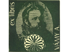 Keretezett Vámy A. - Ex libris grafika 13.5 x 18.5 cm