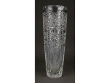 Csiszolt üveg kristály váza 24.5 cm