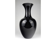 Nagyméretű fekete üveg váza 31 cm