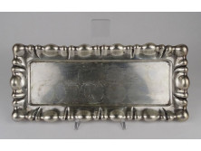 Régi jelzett 800-as hólyagos ezüst tálca 15 x 34 cm 330 g
