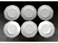 Zsolnay porcelán süteményes tányérkészlet 6 darab