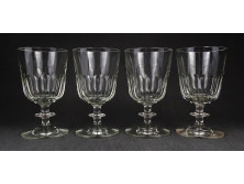 Antik Biedermeier talpas üveg pohár készlet 4 darab