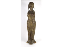 Antik hatalmas faragott díszes női félakt torzó szobor XVII-XVIII század