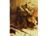 Szegvári Károly : Keretezett "Szanitész" nyomat 51 x 36.5 cm