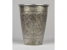 Régi feliratos ezüst pohár keresztelőpohár 47g 1936