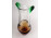 Jan Beranek borostyánsárga zöld fújt művészi üveg váza 27 cm