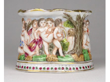 Régi Capodiomonte porcelán gyűrűtartó tálka