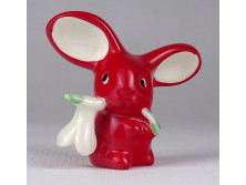 Régi jelzett Hummel - Goebel piros porcelán nyúl nyuszi 6 cm