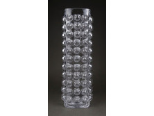 Régi bütykös művészi üveg váza 30 cm