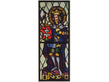 Szent László üvegikon keretezett színes nyomat 31 x 21.5 cm
