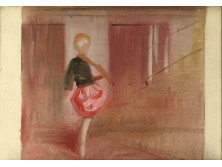 XX. századi festő : Piros szoknyás balerina 1964