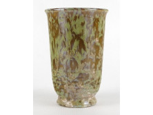 Régi csorgatottmázas art deco Gádor jellegű kerámia kupa pohár 12.5 cm