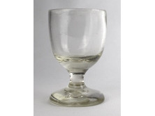 Régi hibátlan talpas fújt üveg paraszt pohár 9.8 cm