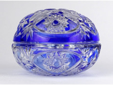 Kék színű csiszolt üveg bonbonier