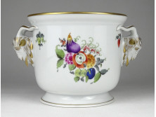 Hibátlan ritka BFR (BOUQUET DE FRUITS) gyümölcs mintás Herendi kosfejes porcelán kaspó