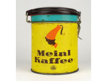Régi JULIUS MEINL kávés fémdoboz pléh doboz 14.5 cm