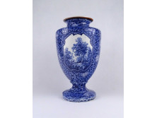 Antik Villeroy & Boch kék fehér porcelán váza 22.1 cm