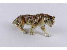 Royal Dux porcelán tigris szobor 19 cm