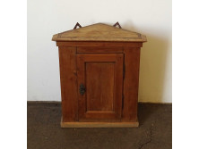 Antik 19. századi fali téka sarokszekrény 66 x 59 cm
