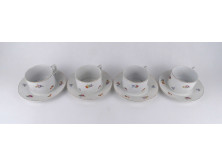 Régi virágmintás, négy személyes, Zsolnay porcelán teáskészlet