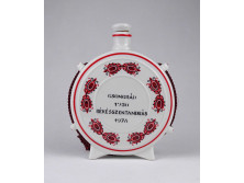 Régi nagyméretű Hollóházi porcelán kulacs eredeti dobozában 16.5 cm
