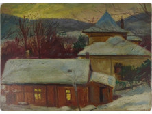 Pálla Jenő (1883-1958) : Téli naplemente