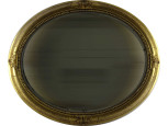 Antik, aranyozott keretes, ovális, metszett tükör 73.5 x 61 cm
