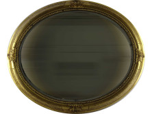 Antik, aranyozott keretes, ovális, metszett tükör 73.5 x 61 cm