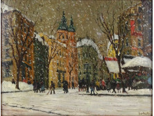Berkes Antal : Budapesti utcarészlet télen 