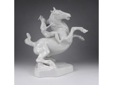 Antik Herendi porcelán figura - Leonardo da Vinci lovasszobra 23.5 cm