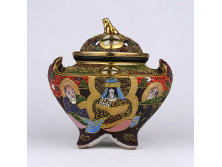 Nagyméretű Japán IMARI kézzel festett porcelán bonbonier 15.4 cm