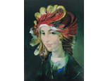 Hollóházi falikép Szász Endre STUDIÓ LIMITÁLT női portré eredeti dobozában 31 x 24.5 cm