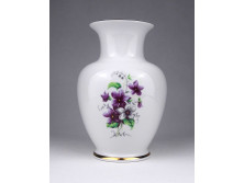 Régi virágos Hollóházi porcelán váza 15 cm