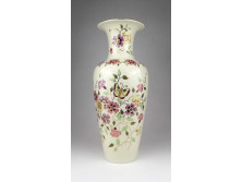 Különleges MOL-os nagyméretű, vajszínű pillangós Zsolnay porcelán váza 35 cm