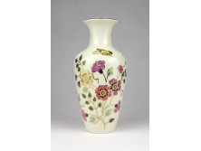 Különleges MOL-os vajszínű pillangós Zsolnay porcelán váza 16.3 cm