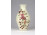 Vajszínű, virágmintás Zsolnay porcelán díszváza 13 cm