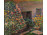 Dinnyés Ferenc : Virágos udvar 41.5 x 36.5 cm