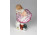 Régi Herendi kislány cicával porcelán figura 12 cm