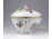 Régi Viktória mintás kétfülű Herendi porcelán fedeles leveses csésze bonbonier