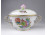 Régi Viktória mintás kétfülű Herendi porcelán fedeles leveses csésze bonbonier