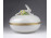 Régi jubileumi jelzéses Herendi porcelán bonbonier nyuszis virágos tetővel 12 cm