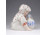 Pöttyös kendős korsós kislány Zsolnay porcelán figura
