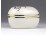 Szív alakú vajszínű Zsolnay porcelán bonbonier