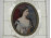 Antik jelzett különleges biedermeier női portré csont miniatúra
