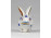 Antik ó-herendi porcelán kisméretű kék pettyes nyúl 2.2 cm