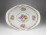 Virágcsokor mintás áttört szélű ovális Hollóházi porcelán lábas dísztál 24.5 x 19 cm