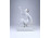 Gondos József : Régi Herendi porcelán figura kelyhet tartó térdelő nő 22.6 cm