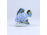 Régi kék pikkely mintás Herendi porcelán vitorlás hal 5.5 cm