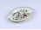 Vajszínű virágmintás Zsolnay porcelán hamutál