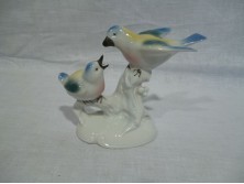 Régi jelzett német porcelán madár pár